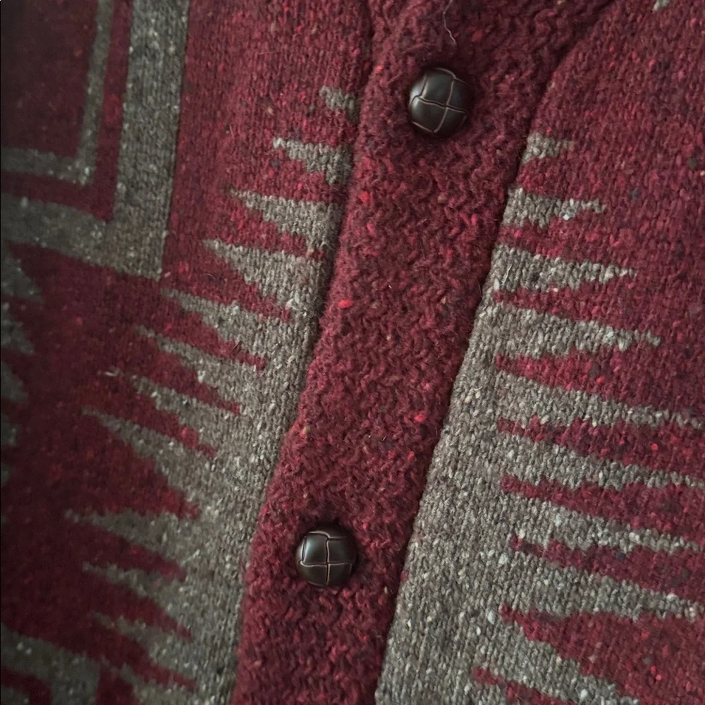 VTG PENDLETON Aztec Wool Shawl Neck Cardigan - Picture 4 of 7